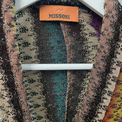 NWT Missoni Stripe Twist Front Raschel Mesh Maxi Dress Multicolor IT 36 / US 0