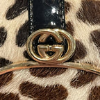 Gucci Paloma Leopard Print Pony Hair Heeled Bootie GG Logo Size 37.5 / US 7.5