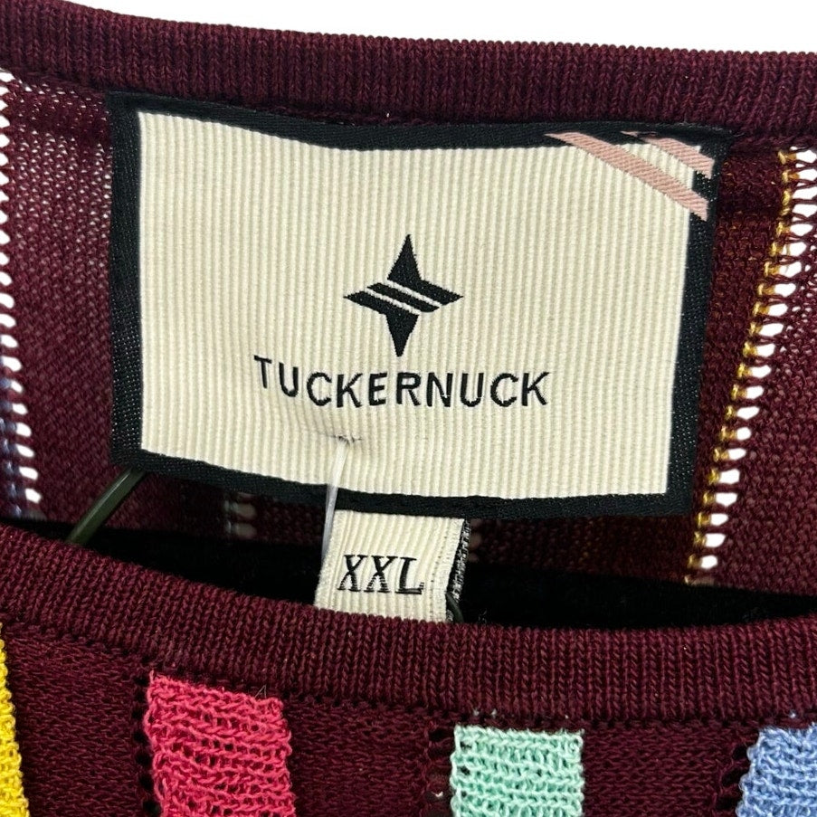 NWT Tuckernuck Jewel Rainbow Stripe Long Sleeve Amal Swing Dress Womens XXL