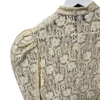 Christian Dior Ecru Lace Brandenburg Puff Sleeve Fitted Jacket Womens US 6