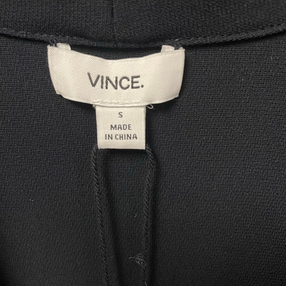 NWT Vince Coastal Crepe Elbow Sleeve Double V Dress Black Womens Small