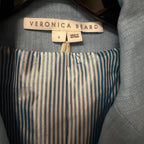 Veronica Beard Diego Dickey Linen Blend Blazer Jacket Light Blue Womens 4