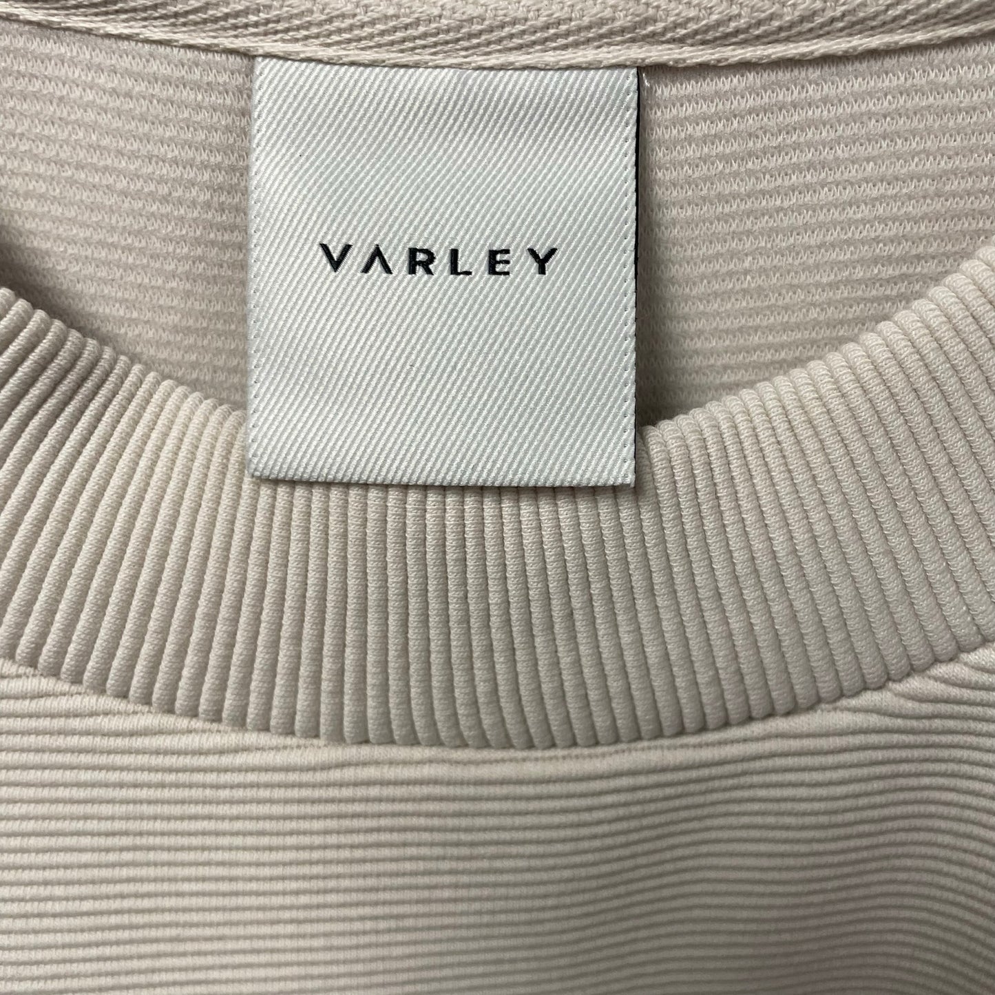 Varley Mae Longline Sweatshirt in Egret Cream Textured Knit Womens Size XS