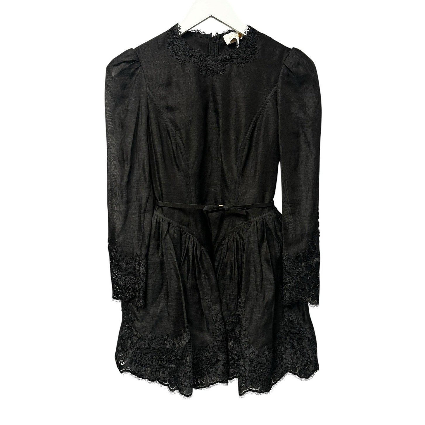 zimmermann hypnotic lace dress Utility Dress, Cream, Size 1 exaggerated long sleeves ZIMMERMANN Hypnotic Memento Bird cape-effect