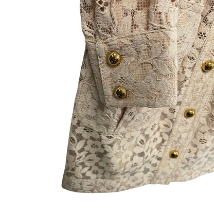 NWT Zimmermann Hypnotic Lace Belted Mini Utility Shirt Dress Cream AUS 0 / US 4