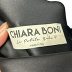 NWT Chiara Boni La Petite Robe Black Sheath Button Back Midi Dress Womens 8