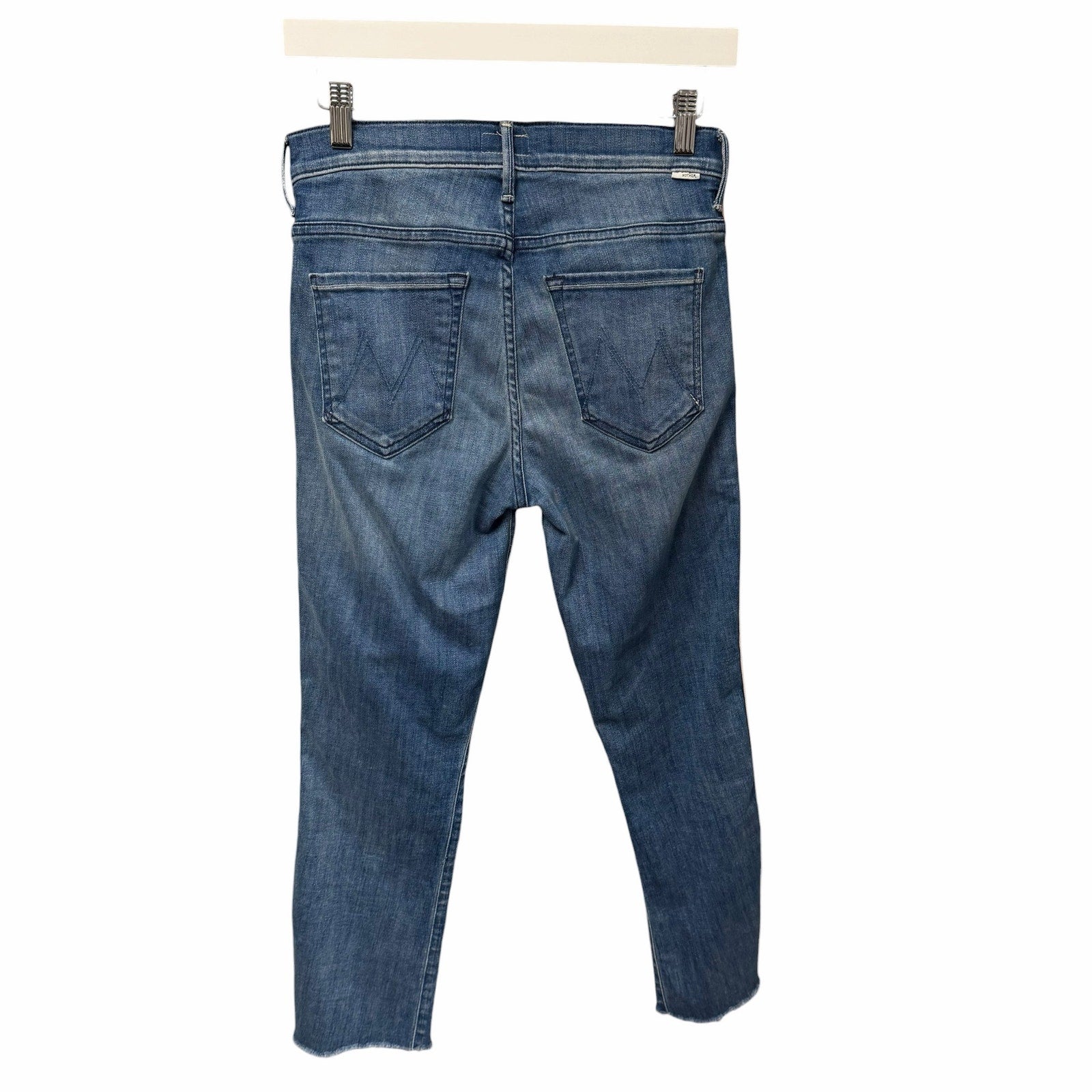 Mother Insider Crop Step Fray Jean Good Girls Race Pink Striped Womens Size 26