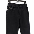 Gucci Horsebit High Rise Wide Leg Frayed Hem Jeans Black Denim Size 28 / US 8
