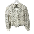 Isabel Marant White Cotton Linen Blend Broderie V Neck Nina Top Womens 34 / US 2