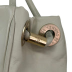 Chanel Beige Leather White Flower Camellia Double Handle Tote Shoulder Bag