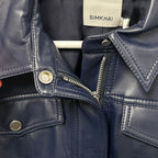 NWT Simkahi Midnight Navy Wyatt Vegan Leather Zip Up Jacket Womens Small