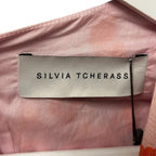 NWT Silvia Tcherassi Pink Orange Embroidered Olive Midi Dress Womens Small