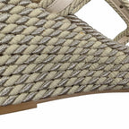 Valentino Garavani Rockstud Torchon Espadrille Caged Wedge Sandals Ivory US 9