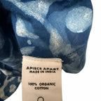 Apiece Apart Lumina Popover Blouse Organic Cotton Batik Floral Indigo Print XS