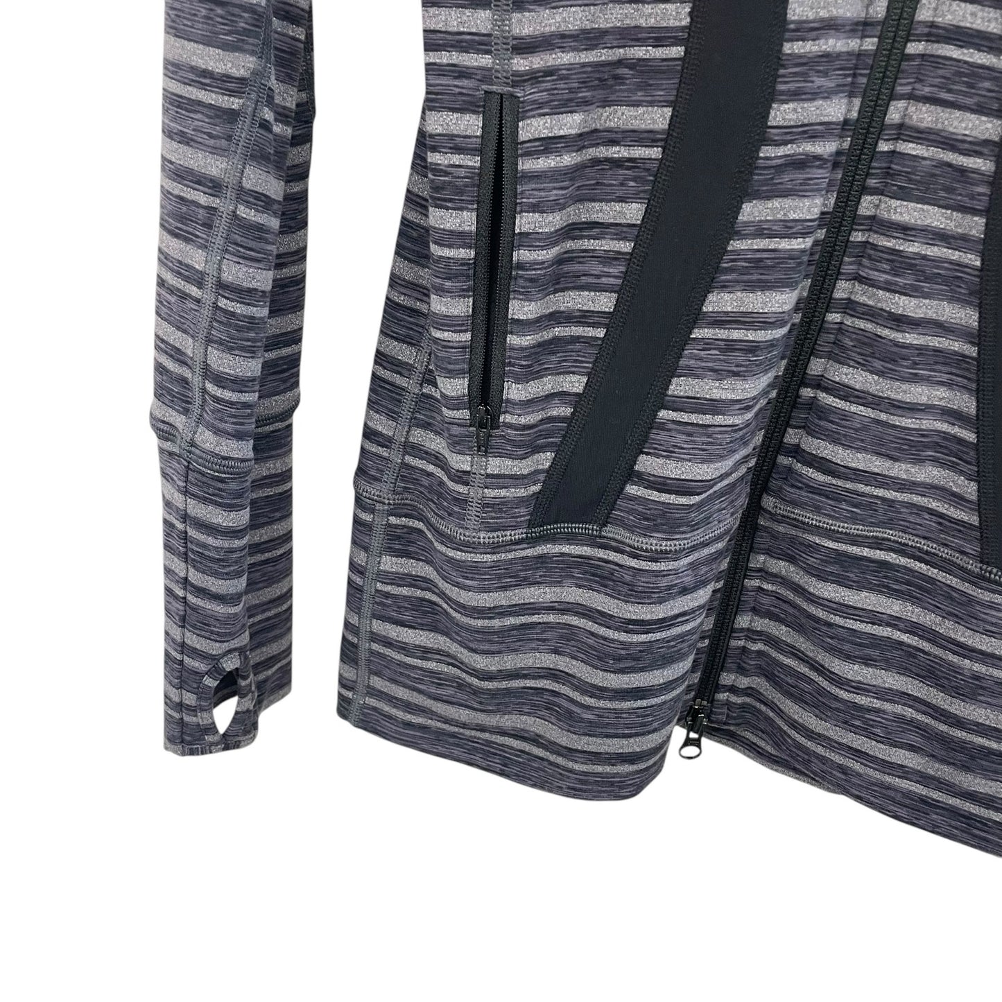 Lululemon Athletica Stride Jacket Black Stripes Galore / Black Womens 4