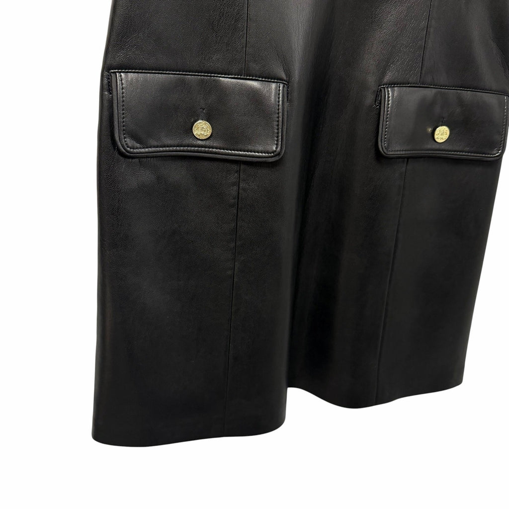Alice + Olivia Marcella Faux Leather Lined Sleeveless Dress Black Womens Size 4