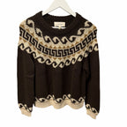 NWT The Great Greek Key Pullover Sweater Driftwood Neutral Intarsia 0 / US XS