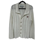 Casablanca Tennis Club White Wavy Gradient Long Sleeve Crochet Shirt Mens XS