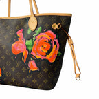 Louis Vuitton Stephen Sprouse Roses Neverfull Handbag Brown Pink Floral Designer