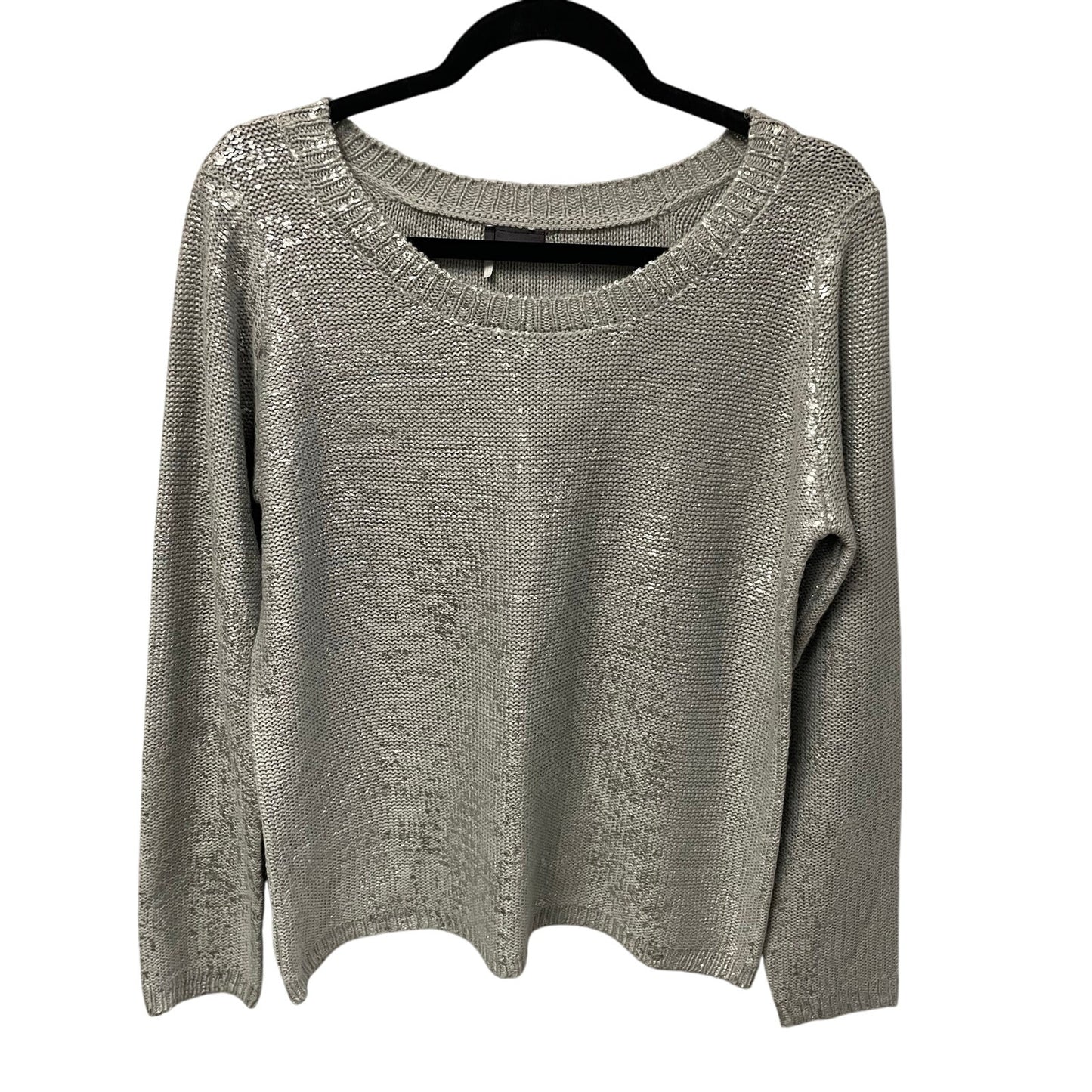 Urban Outfitters Sparkle & Fade Gray Silver Metallic Knit Sweater Womens Medium
