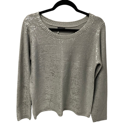 Urban Outfitters Sparkle & Fade Gray Silver Metallic Knit Sweater Womens Medium