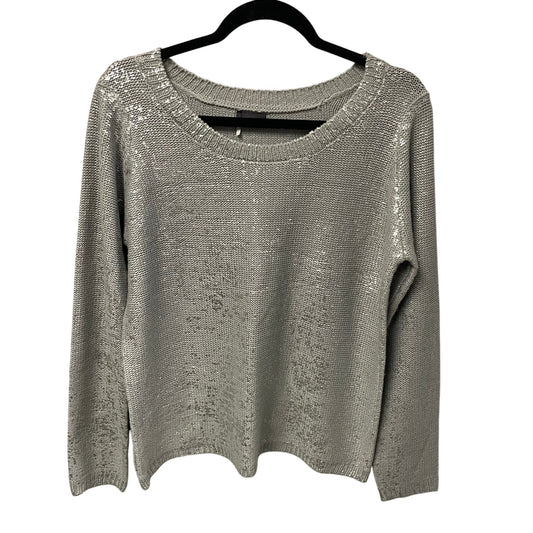 Urban Outfitters Sparkle & Fade Gray Silver Metallic Knit Sweater Womens Medium
