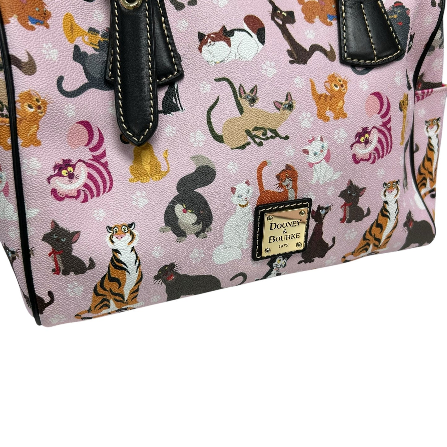 Dooney & Bourke 2019 Disney Cats Double Handle Leather Satchel Handbag