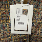 NWT Chanel 2019 Gold Blue Green Tweed Button Front Jacket Womens FR 36 / US 4