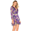Saloni The Jodie Dress in Violet Sweet Peas Floral Print Silk Blend Womens 10