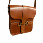 Freedman Large Snaffle Bit Shoulder Bag Chesnut Brown Glazed Leather Equestrian