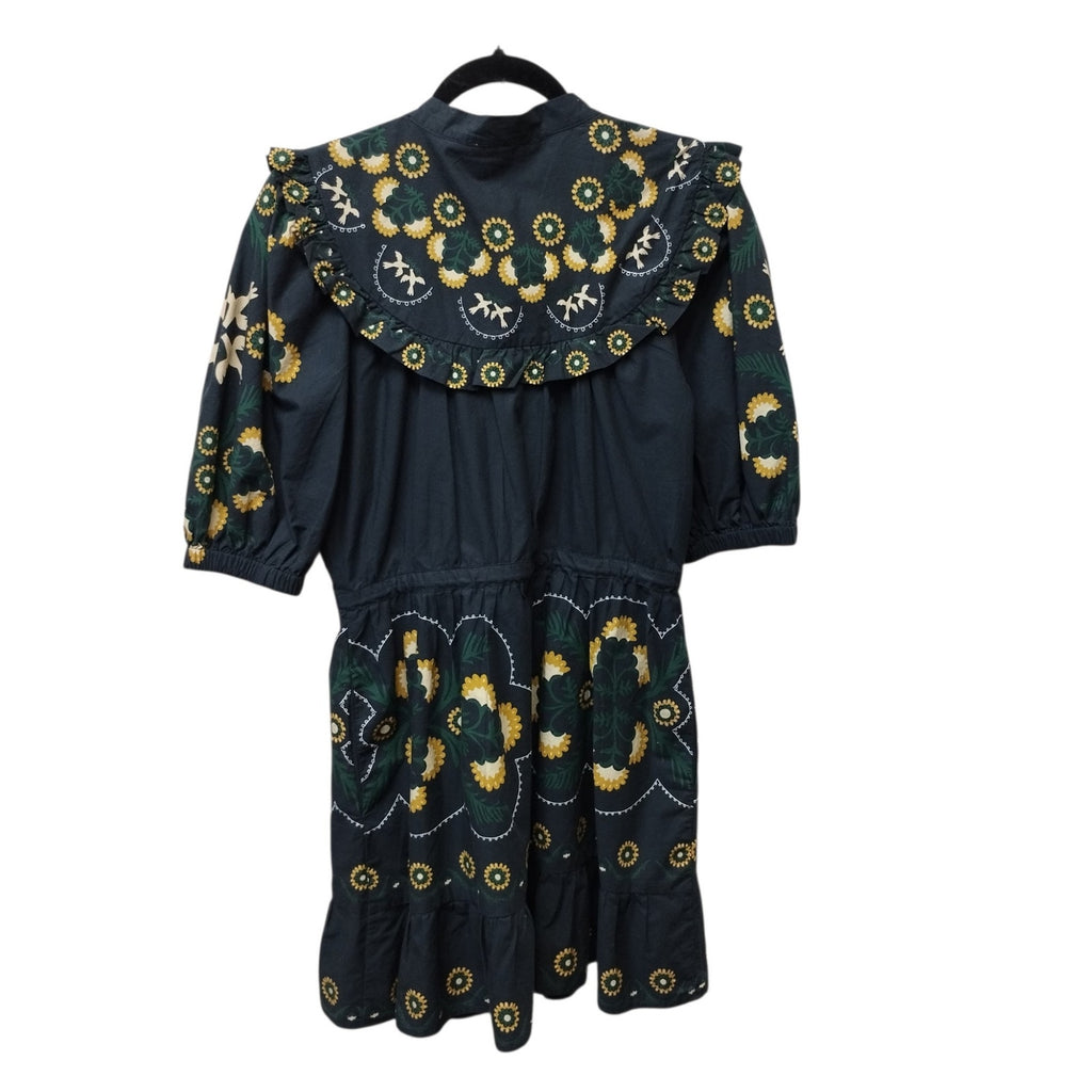 Sea New York Womens Floral Perle Puff Sleeve Mini Dress Medium Pockets Ruffle