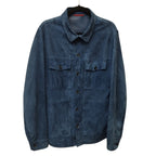 Isaia Napoli Mens Suede Leather Button Up Overshirt Jacket XL Designer Luxury