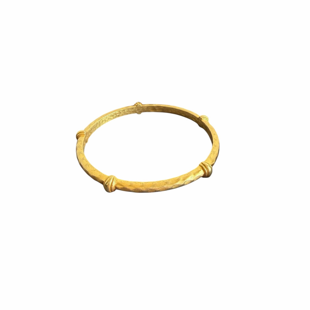 Julie Vos 24K Gold Plated Hammered Savannah Bangle Bracelet Neutral Timeless