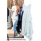 NWT Erdem Melora Asymmetric Lace Midi Dress Sky Blue US 4 *Worn by Taylor Swift*