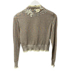 NWT LoveShackFancy Fairy Dust Pink Crochet Flowers Melon Cardigan Womens Small
