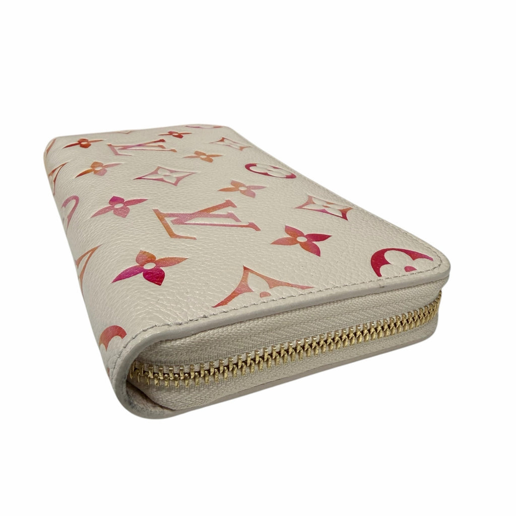Louis Vuitton Sunrise Aquarelle Zippy Wallet Monogram Empreinte Pink Orange ASIS