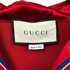 Gucci GG Star Red Black Acetate Short Sleeve Bowling Shirt Mens 48 US 38 Medium