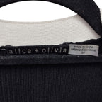 Alice + Olivia Womens Alcina Rib Knit Midi Sweater Dress Small Wool Blend Preppy