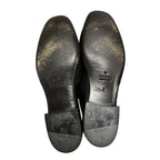 Gucci Black Pebbled Leather Braided Trim Valentin Tasseled Loafers Mens 8
