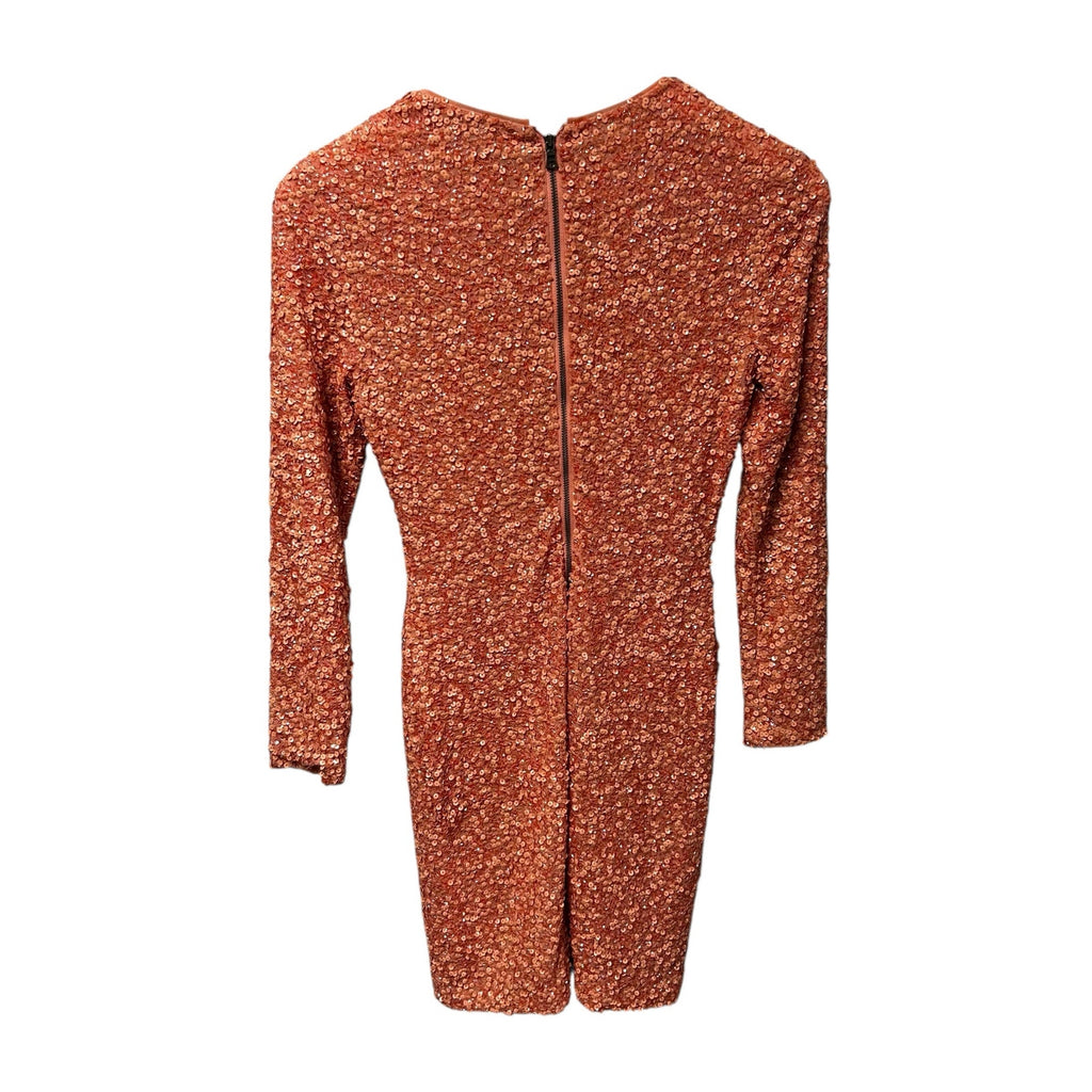 Alice + Olivia Rose Delora Sequin Embellished Long Sleeve Mini Dress Womens 2