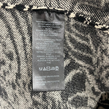 Anthropologie Slim Ruffle Knit Mini Sweater Dress Black Beige Animal Print Large