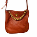 Chanel Easy Mood Hobo Bag Quilted Calfskin Leather Rust Orange