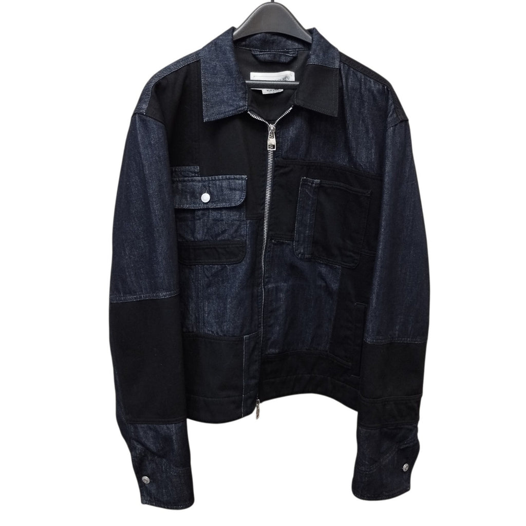 Alexander McQueen Mens Patchwork Denim Zip Up Jacket 58 Made In Italy Streetwear