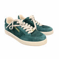 Chanel 2023 Interlocking CC Logo Sneakers Green Suede Womens 39 / US 9 Sporty