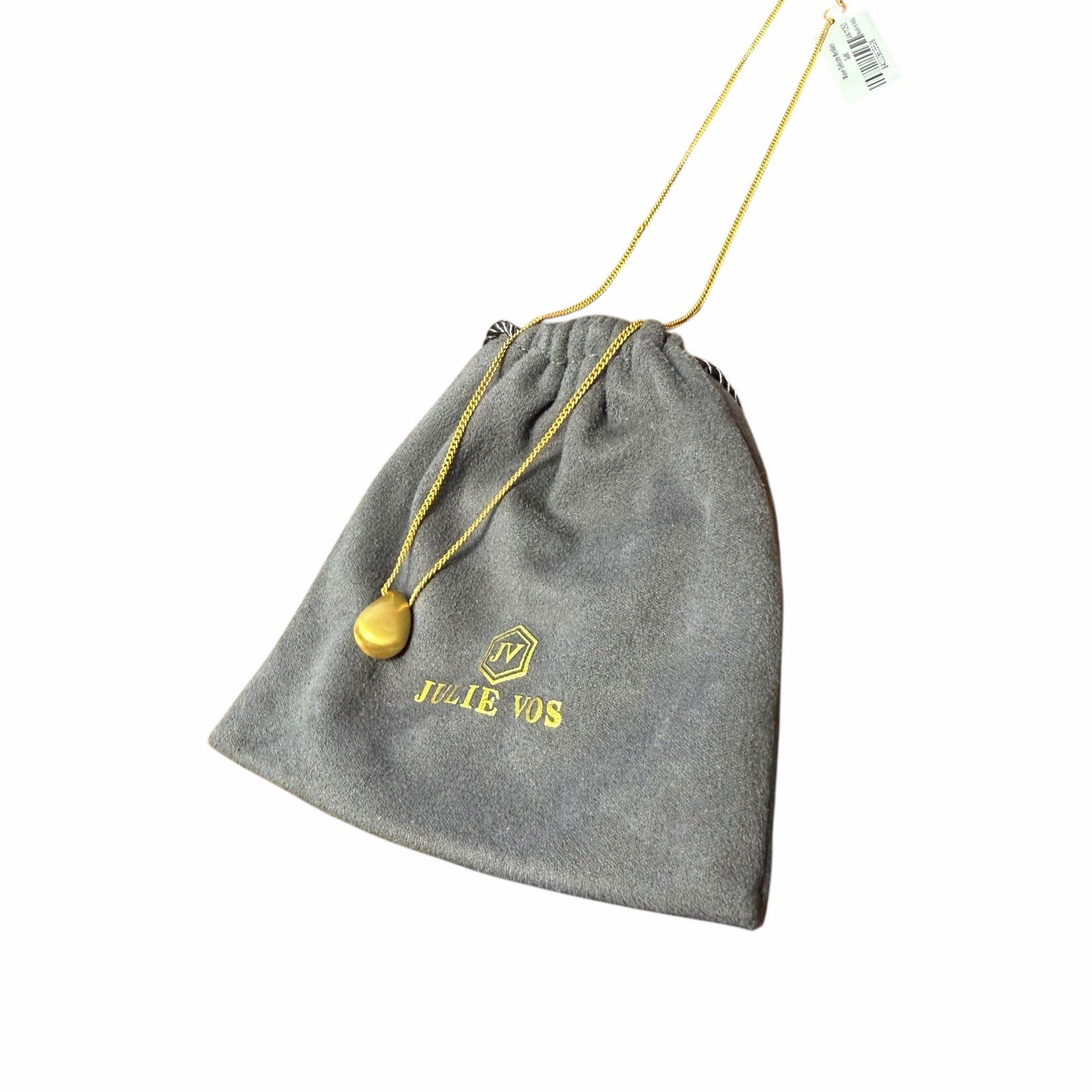 NWT Julie Vos Wave Delicate Necklace 24K Gold Plated Rounded Droplet
