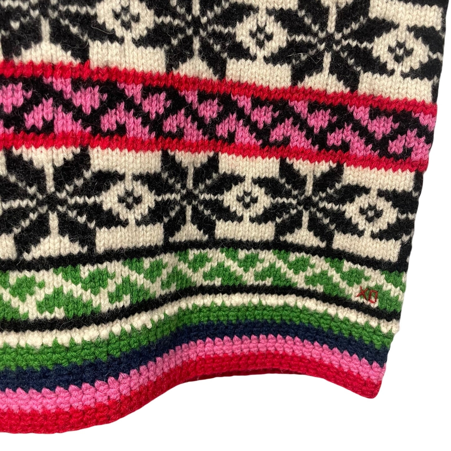 Frances Valentine Colorful Lambswool Knit Fair Isle Sweater Vest Womens Medium
