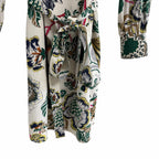 NWT Tory Burch Silk Happy Times Shift Dress Ivory Floral Long Sleeve Womens 12