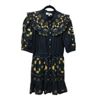 Sea New York Womens Floral Perle Puff Sleeve Mini Dress Medium Pockets Ruffle