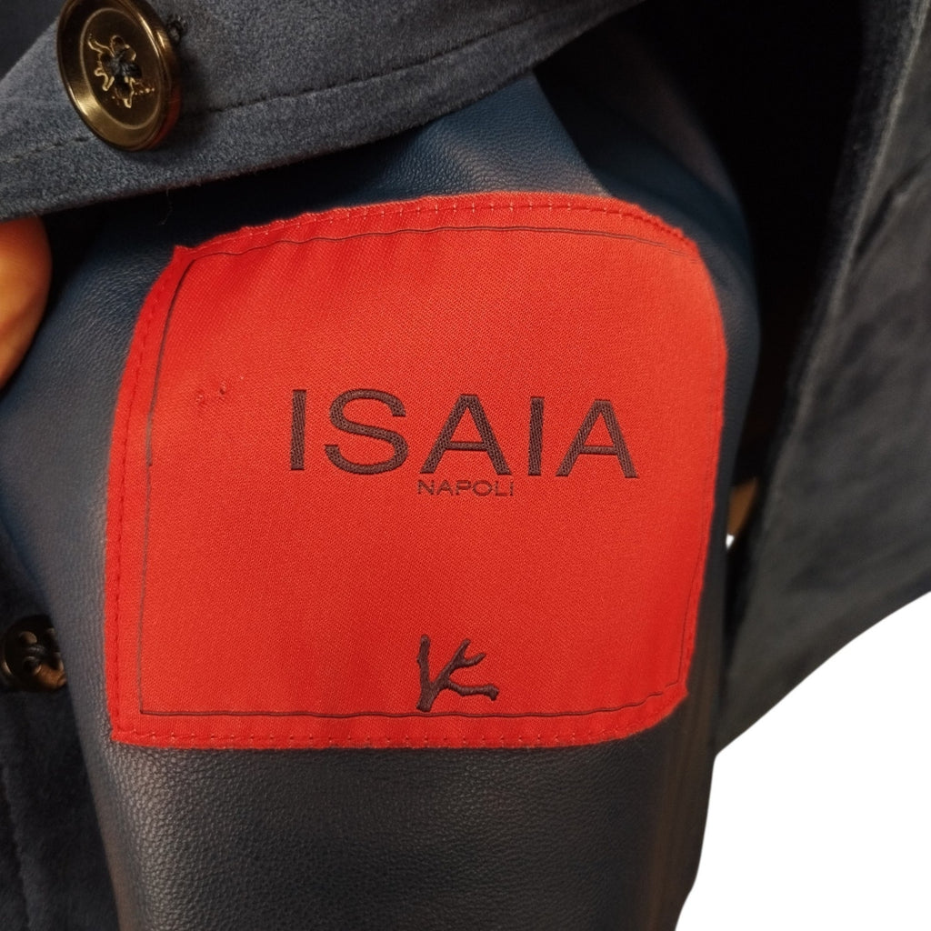 Isaia Napoli Mens Suede Leather Button Up Overshirt Jacket XL Designer Luxury