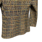 NWT Chanel 2019 Gold Blue Green Tweed Button Front Jacket Womens FR 36 / US 4